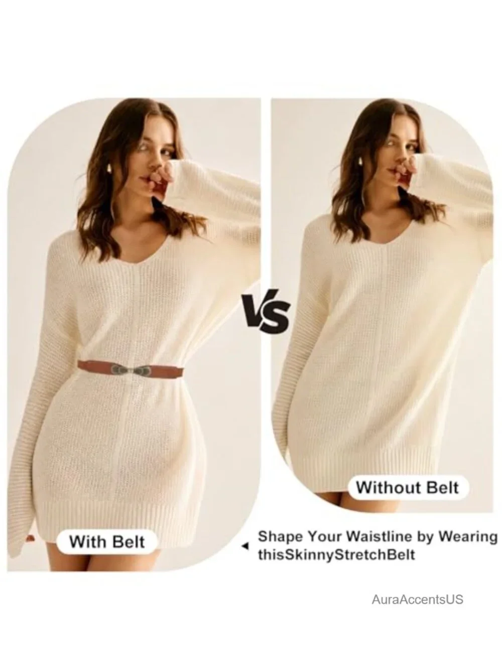 Women Skinny Elastic Stretch Belt Retro Metal Buckle Waist Belt for Dresses